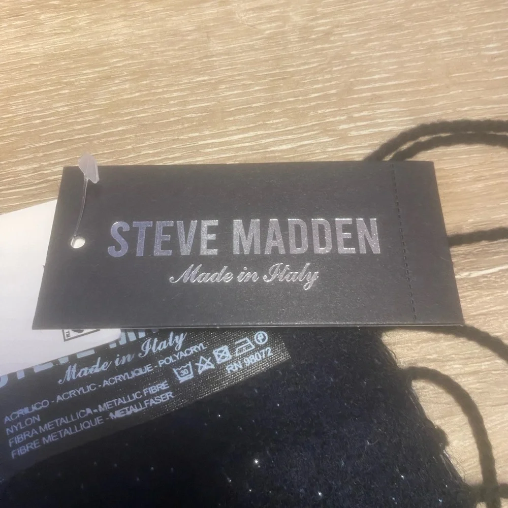 Steve Madden Black Metallic Scarf